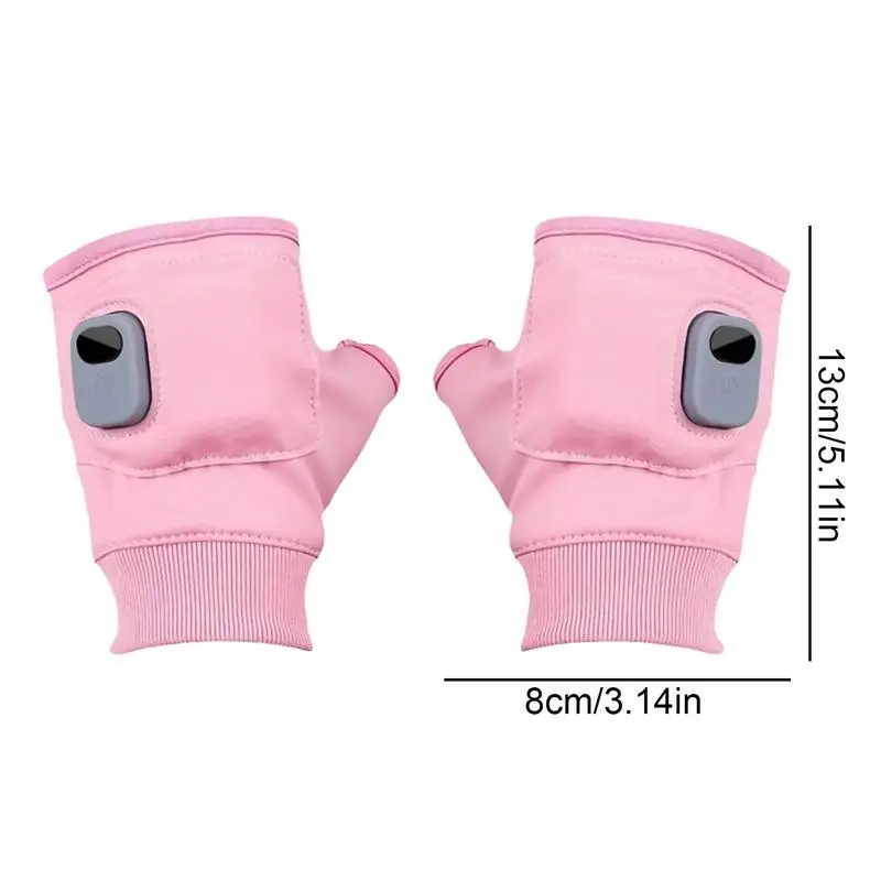Fingerless Gloves Rechargeable Heated Gloves 360 surround Thermal Heated Gloves Winter Windproof Warm Fingerless for Outdoor Hiking Cycling fingerless gloves thermal gloves