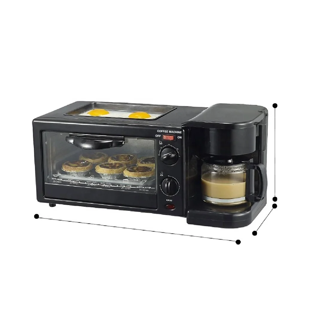 

Elite Gourmet Slice Griddle Glass Lid 3 in 1 Breakfast maker Center Station Coffeemaker Toaster