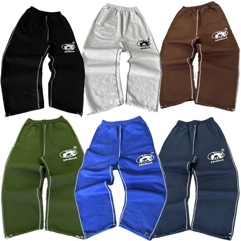 Y2K Man Pants Cargo Joggers vintage Casual Embroidered