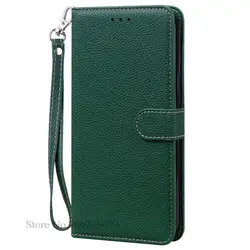 Elegant Leather Wallet Flip Case - Premium Phone Cover and Bumper for ZTE Blade A73 4G (Dark Green - Strap)
