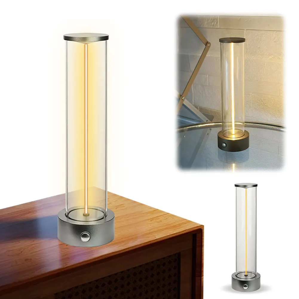 무선 LED 데스크 램프, 터치 컨트롤, 무선 테이블 램프, 조도 조절, 간단한 나이트 스탠드 램프, 침실 거실 장식, 3 단 기어