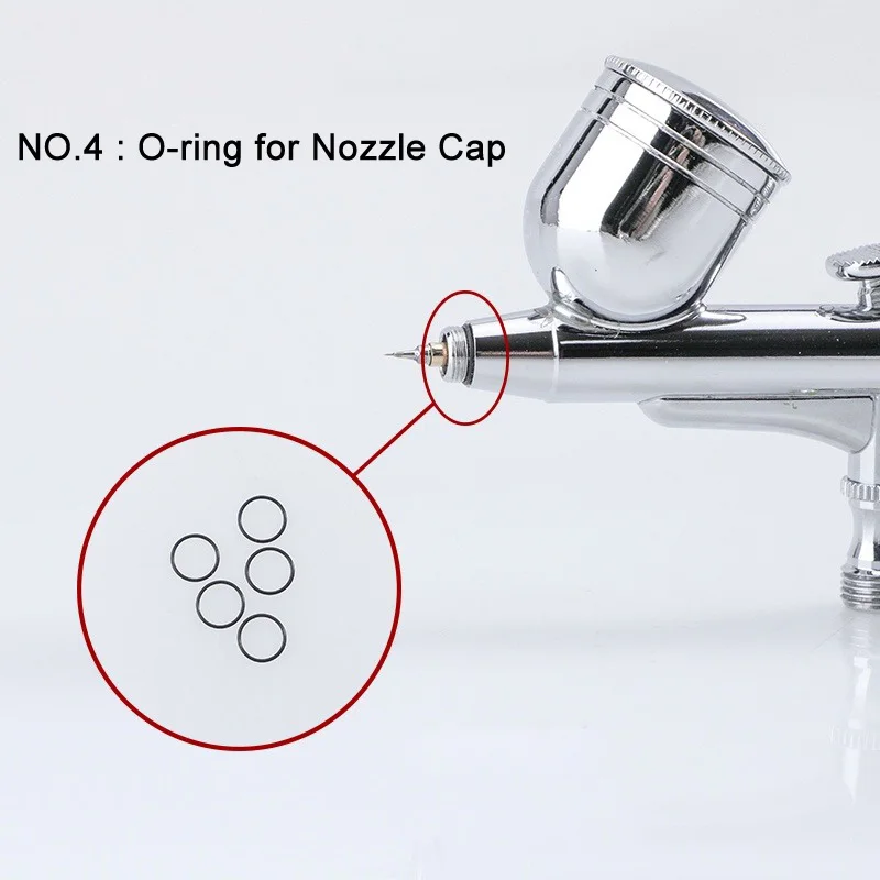 5pcs/pack Seal Ring O-rings for NT-130 Series Airbrush Accessories Backup Parts for Nasedal NT-130 NT-131 NT-190 Airbrush 3