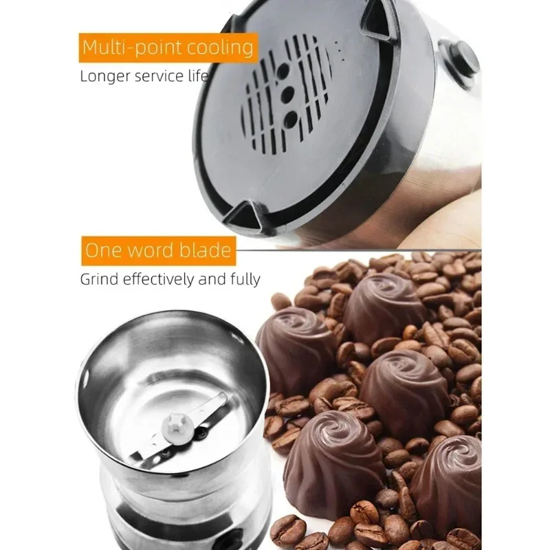 New 2 Blades Electric Seasoning Spice Coffee Grinder Machine Stainless Steel Commercial Electric Coffee Grinder