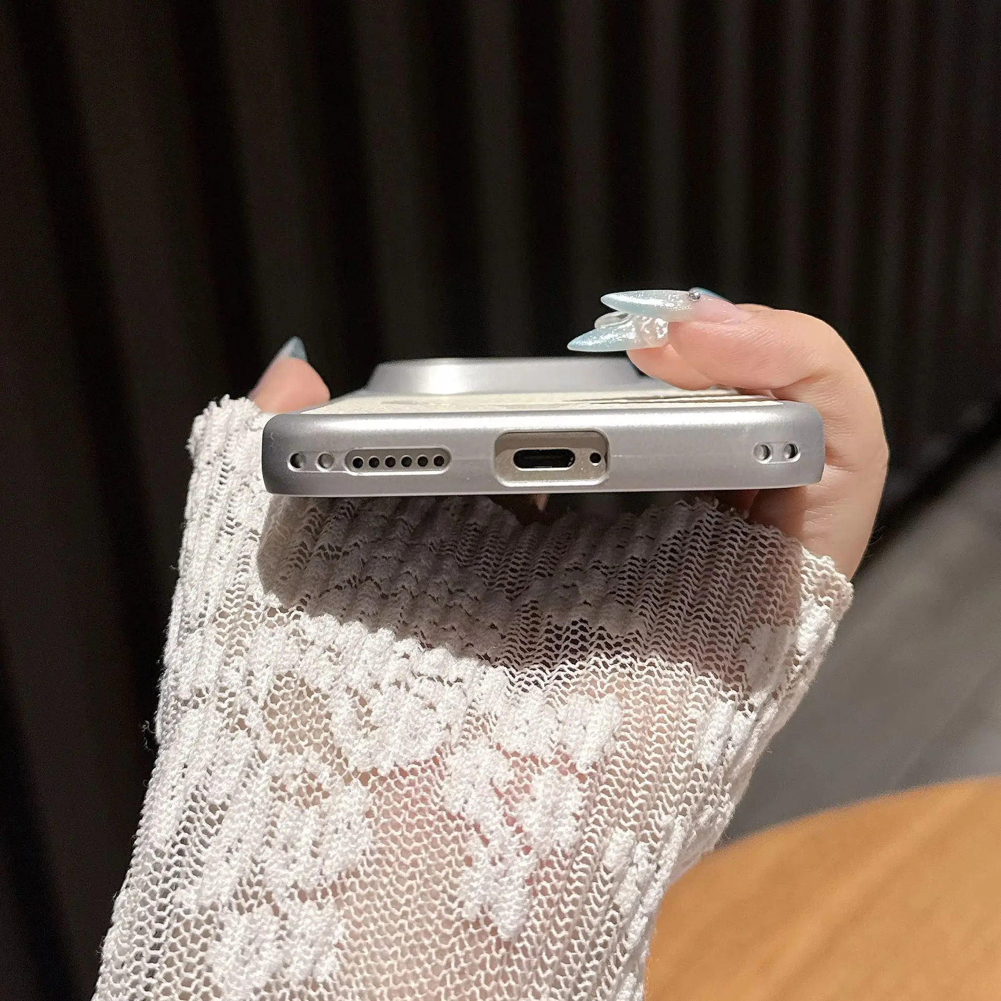 Frosted Magnetic Lychee Pattern Hybrid Bumper Case with Magsafe Compatibility