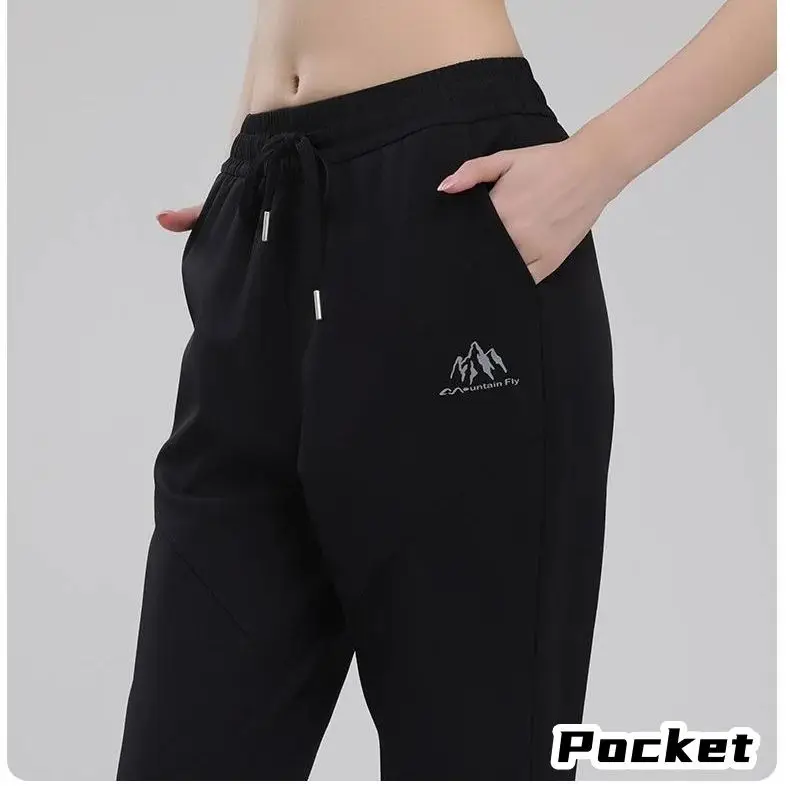 Sports Long Pants Women Loose Slim Fitness Training Pants Running High Waist Casual Yoga Wide Leg Drawstring Soft Loose
