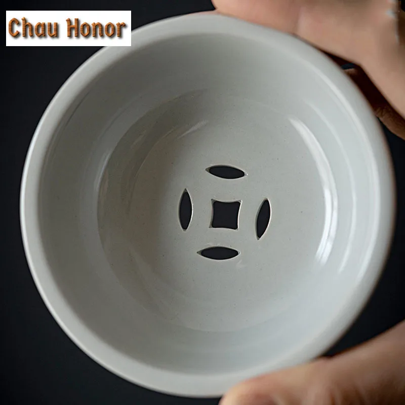 525ml Pure Hand Painted Calligraphy Art Ceramic Jianshui Tea Wash Basin Retro Glaze Tea Residue Barrel Tea Bucket Kung Fu Teaset