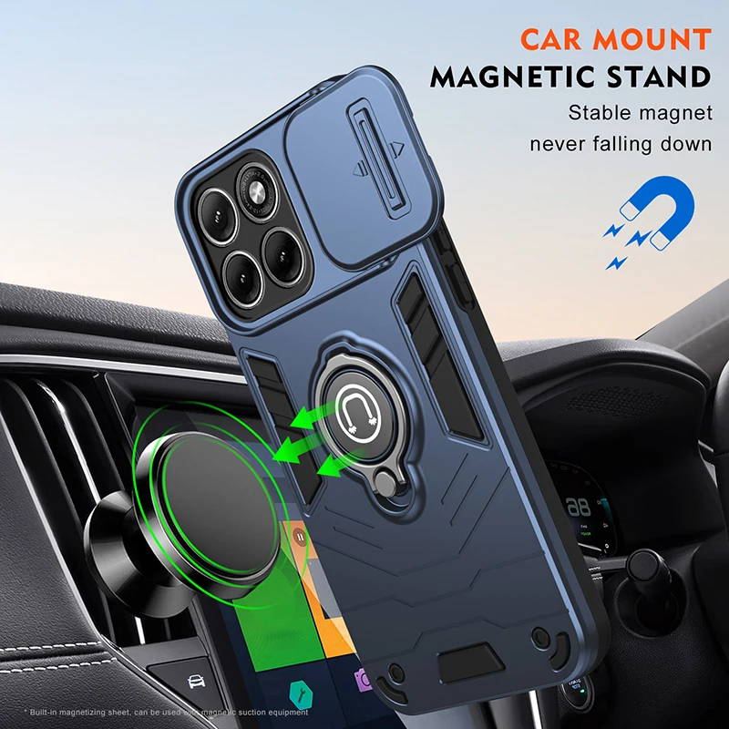 Shockproof Rugged Phone Case with Ring Holder and Camera Protection