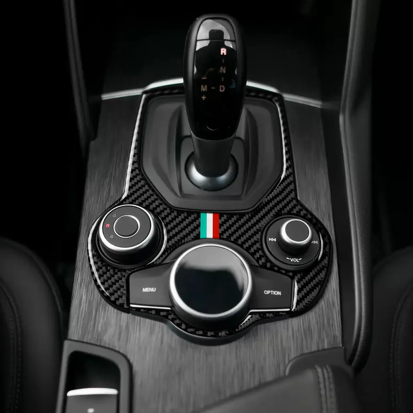 알파 로메오 줄리아 952/스텔비오 949 2016-2019 센터 콘솔 기어 시프트 패널, 카본 파이버 인테리어 스티커 자동차 액세서리