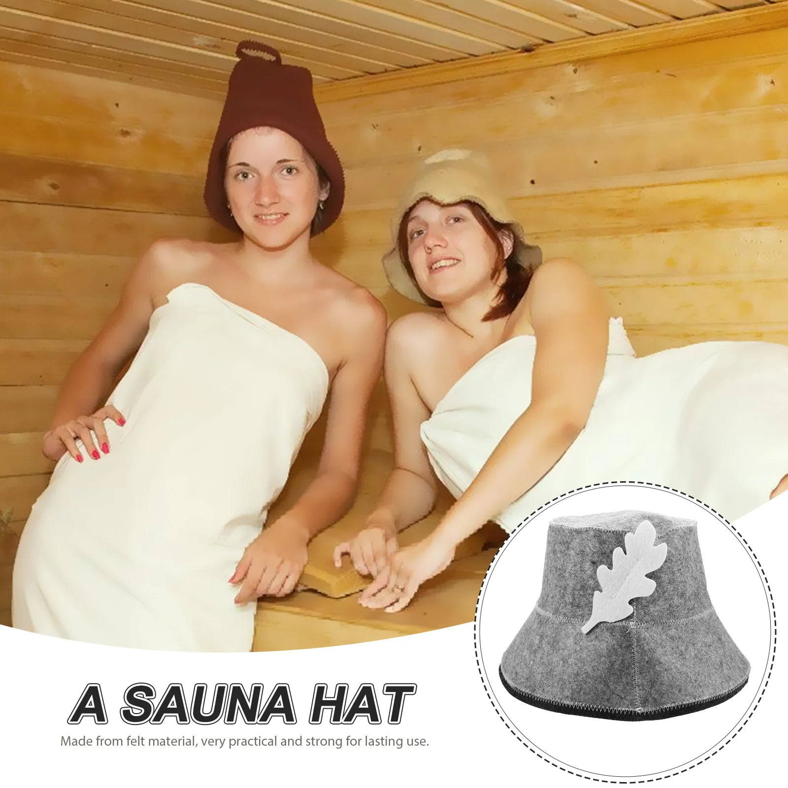 Sauna Hats Shower Cap Felt Bath Hat for Sauna Room and Bathroom