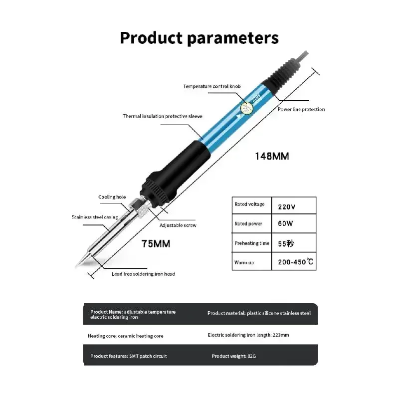 

Temperature 908 Iron Solder Adjustable Plug/220v Electric Soldering With Plug Quality