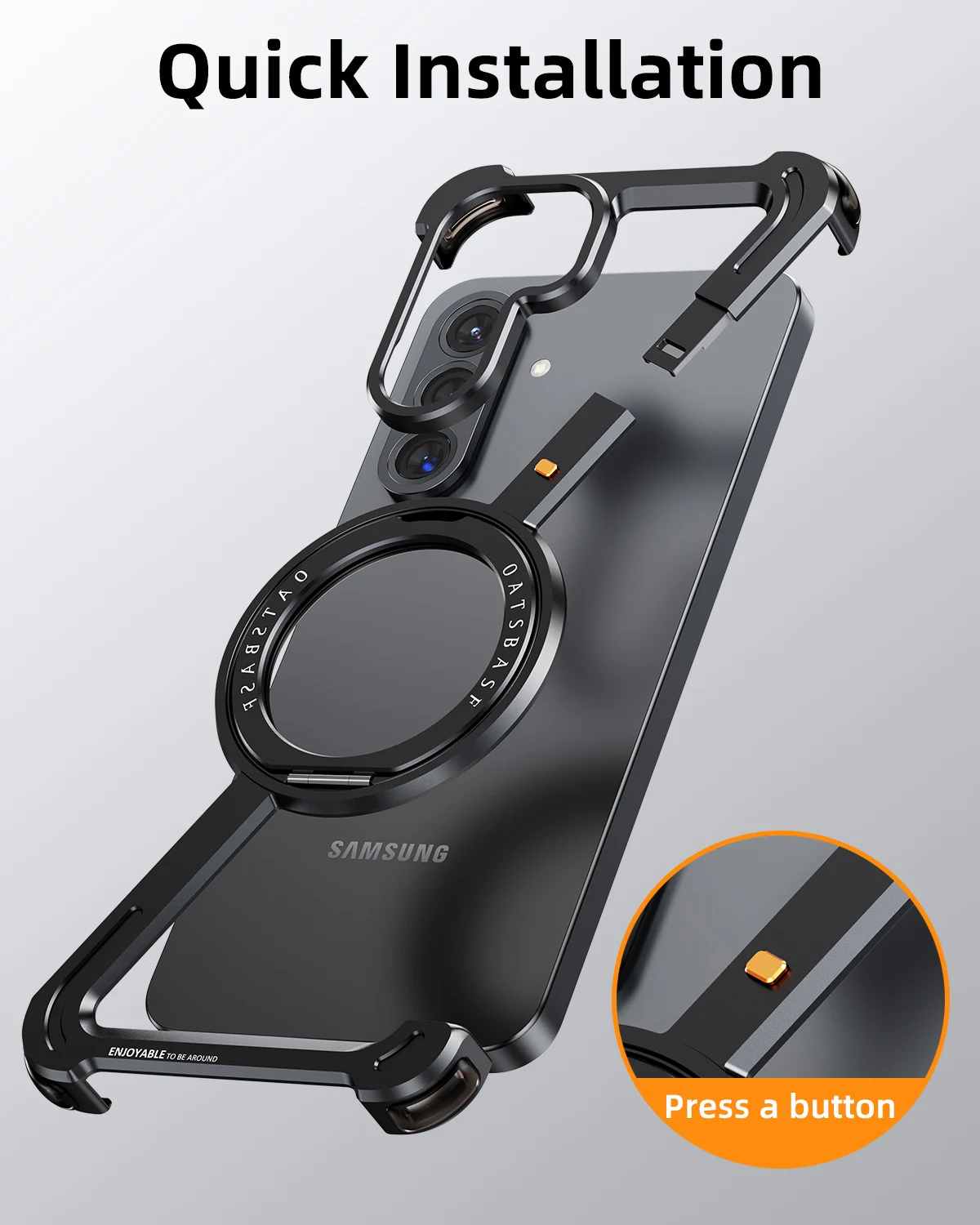 Eary For Samsung Galaxy A56 Phone Case Magsafe with 360° Rotate Magnetic Stand Metal Frameless Bumper Shockproof Protector Cover