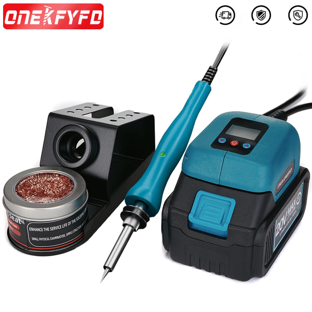 MINI Electric Soldering Station Digital Electronic Welding Iron Portable with Cleaning Ball For Makita 18V Battery t115 soldering station portable mini rework station compatible jbc 115 tip 1 1 5s quick heating micro electronic repair welding