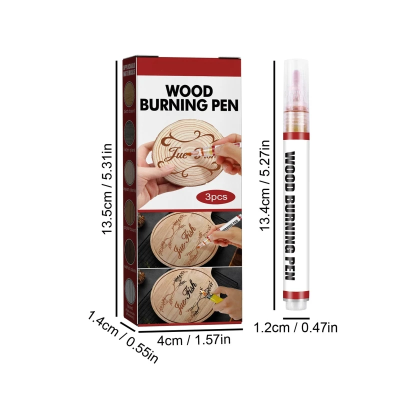 3 Pieces Burning Pen Pyrography Marker Burning Marker Pyrography Marker Pen Easy to Use for Wood Painting Dropship read write burning probe 1 27 probe dfn8 qfn8 wson8 chip probe easy operation dropship