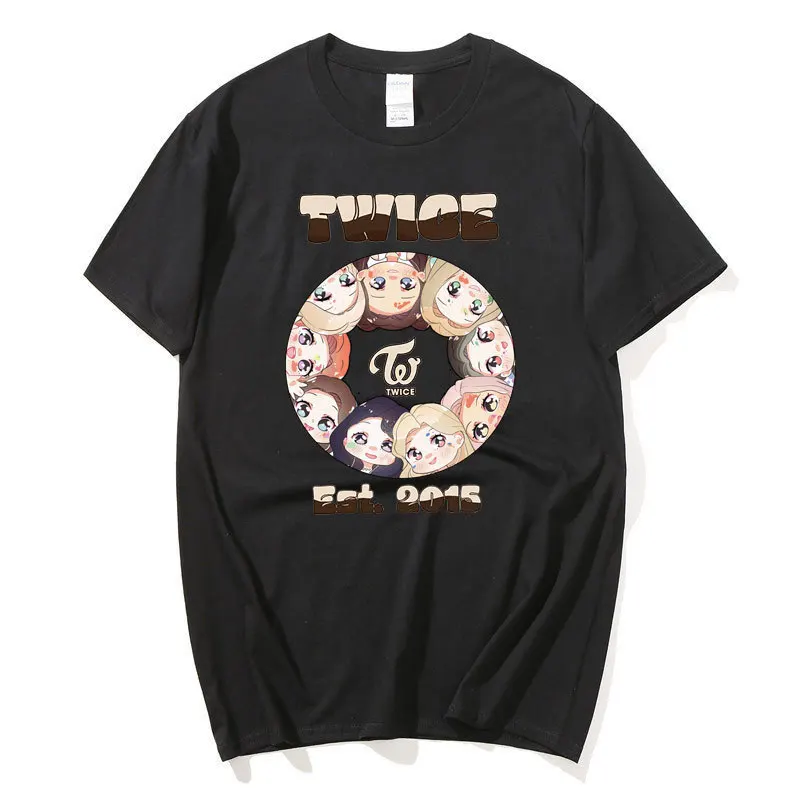

Y2K Top Women's Summer Cotton T-shirt KPOP Twice Letter Printed Round Neck Short Sleeve Casual Men/Women Couple Fashion T-shirt