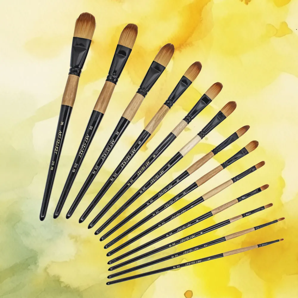 Artsecret Synthetic Hair Gouache Acrylic Oil Painting Brush 215FB Filbert Artist Painting Brush Art Tool Supplies 3