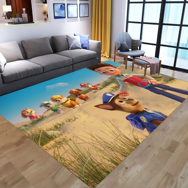 thumbnail image 1 of Alfombra de la Patrulla Canina, alfombra rectangular 3D para el suelo, alfombra de franela para sala de estar y dormitorio, alfombra para gatear con dibujos de perros caninos y niños, 1 of 5