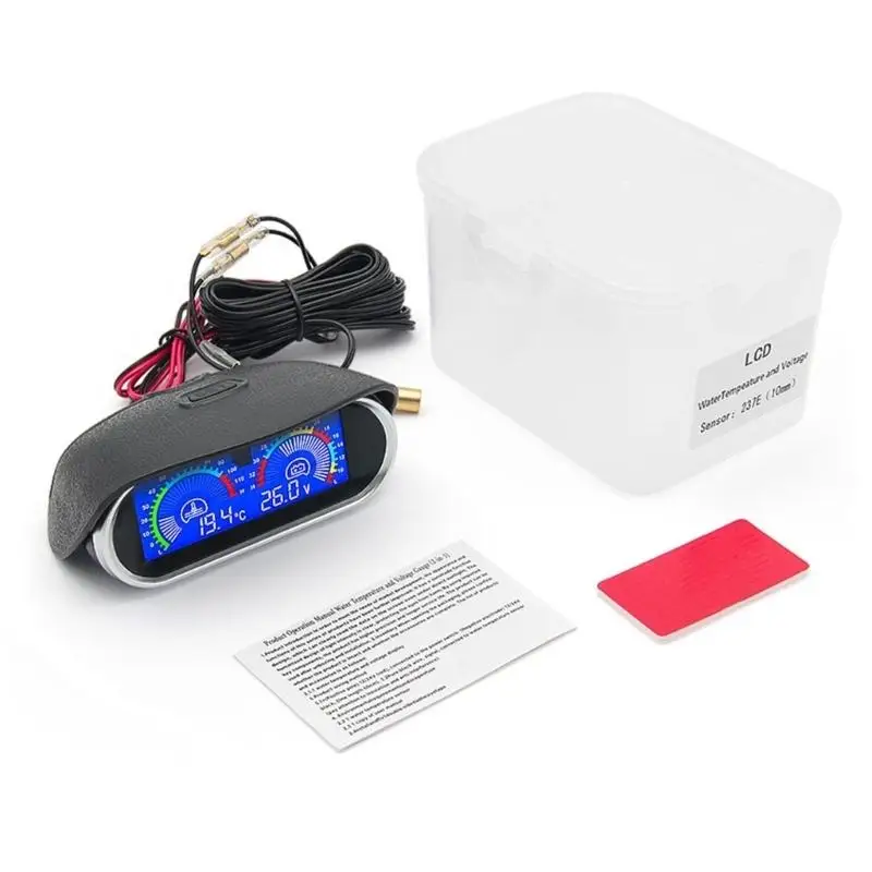 디지털 판독 및 범용 기능을 갖춘 수온 및 전압계 측정용 02DE 12V 24V LCD 게이지 장비