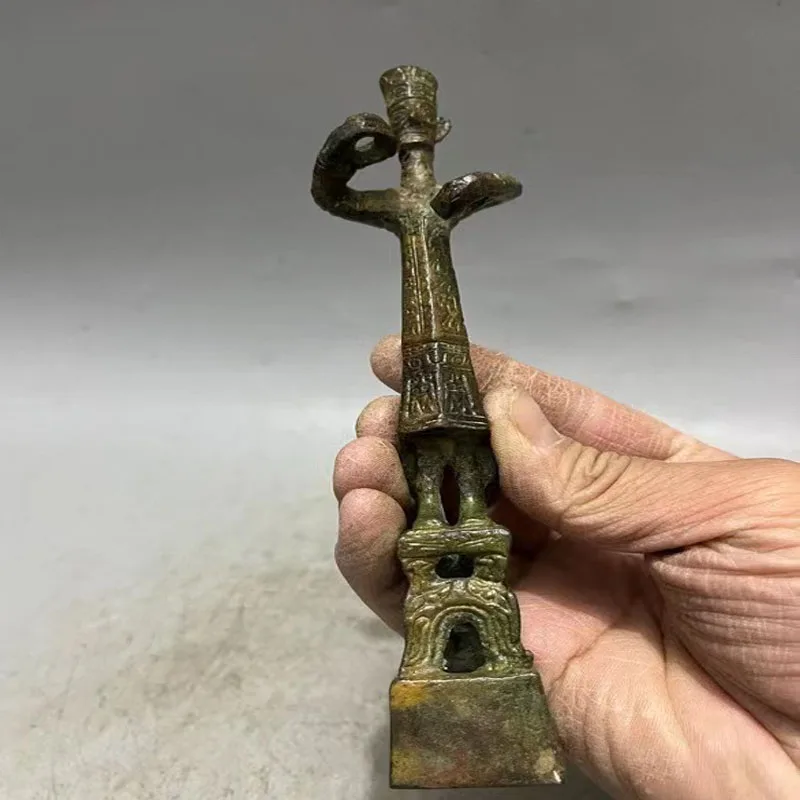 

Редкая антикварная китайская статуя Sanxingdui из бронзы