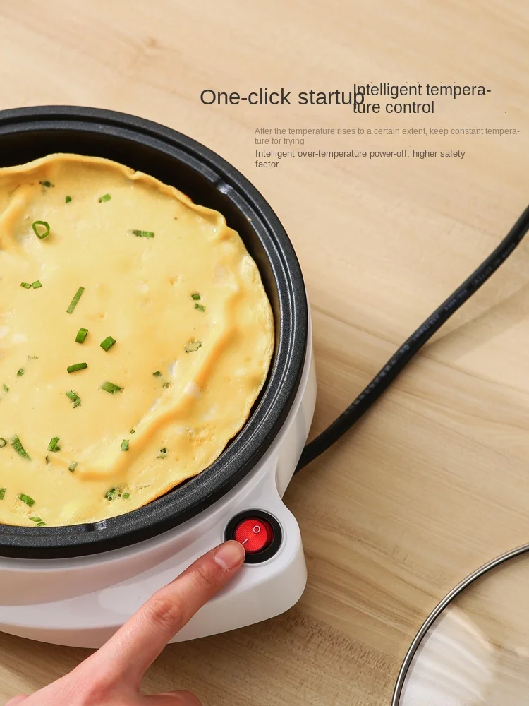 220V Household Electric Crepe Maker Home Non-stick Egg Frying Pan for Breakfast Electric Fried Steak Machine 2