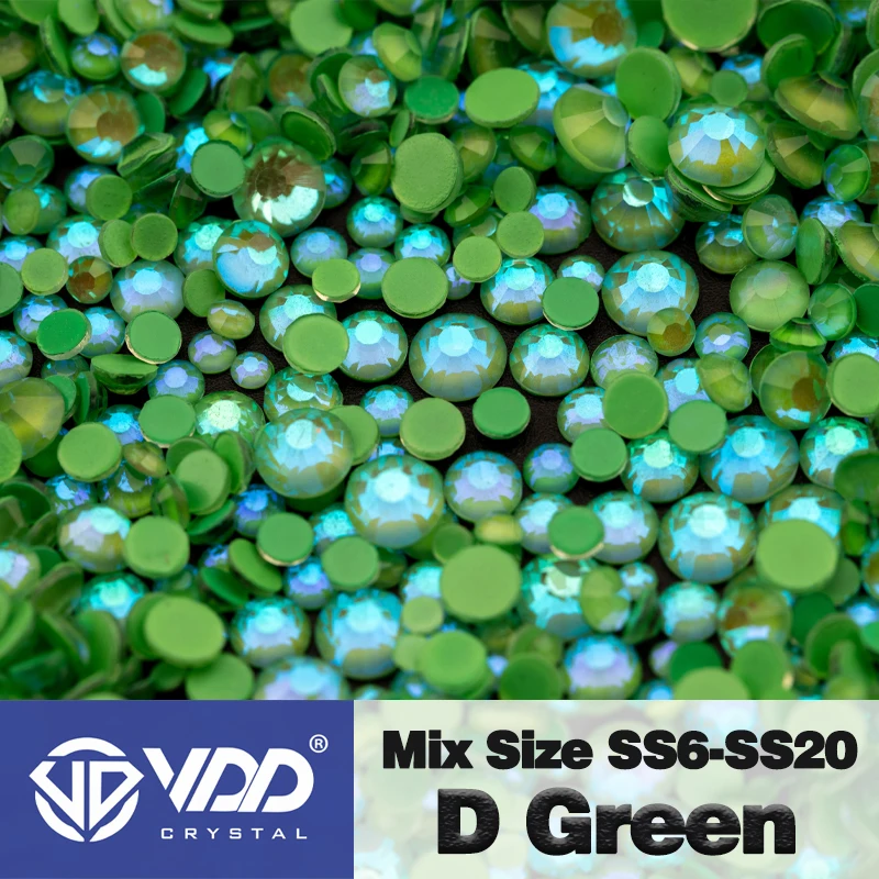 VDD Mix Größe SS6-SS20 Glas Strass Kristall Neon Farbe Hochwertige Flatback Glitter Steine DIY Handwerk Nail Art Dekorationen – Detail 28
