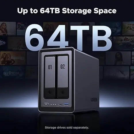 UGREEN NAS DXP2800 2-Bay Desktop NAS, N100 Quad-core CPU
