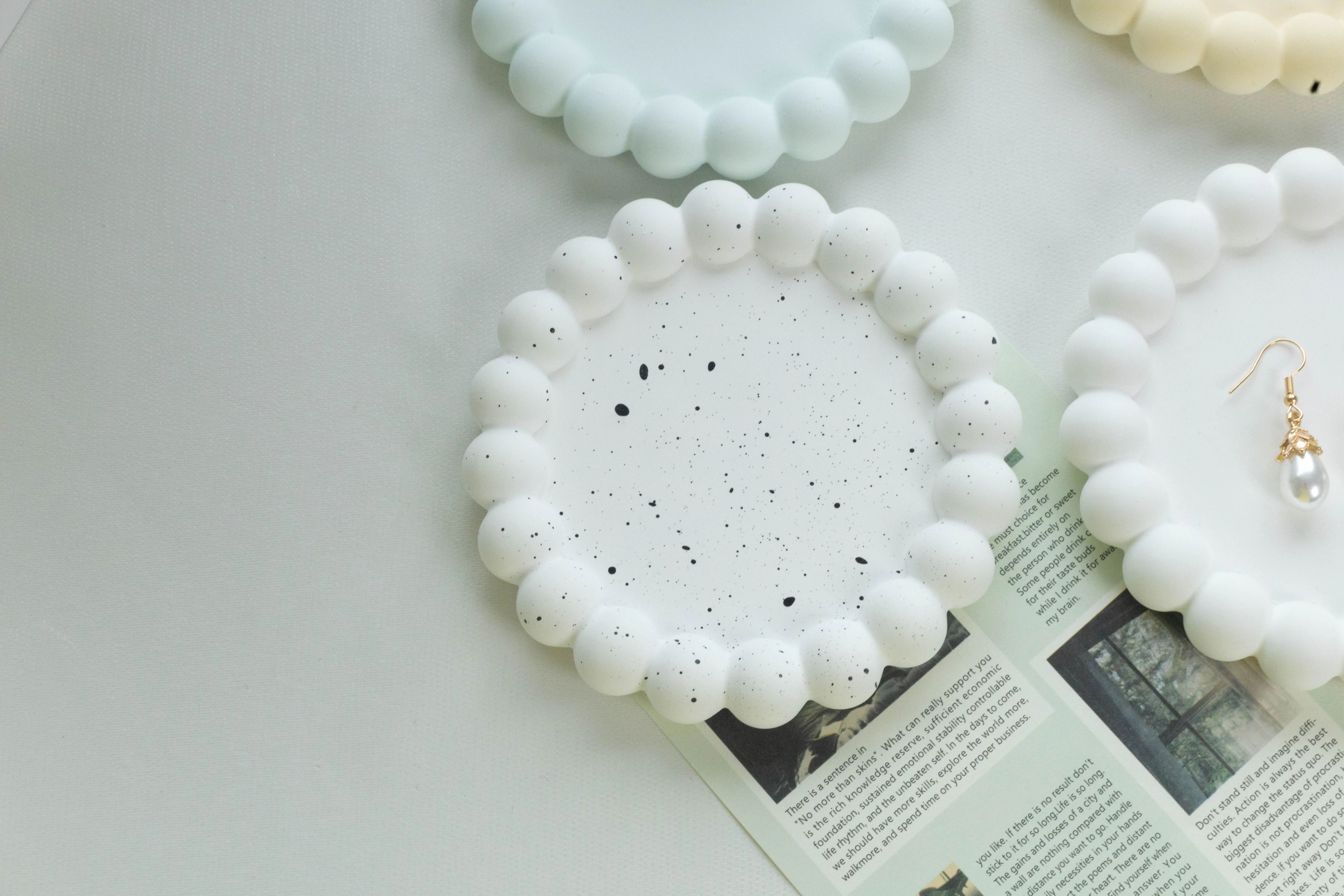 Plaster Tray Rings Storage Plate Photo Props Nail Jewelry Display Matte Decorative Pieces