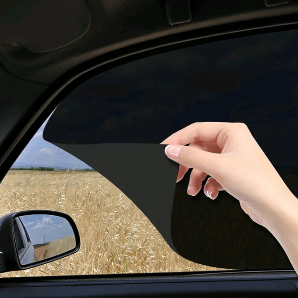 

2pcs Car Window Sun Shade Protector Films Car Window Electrostatic Shade Sticker Car Sunshade Decals Film Auto Accessories