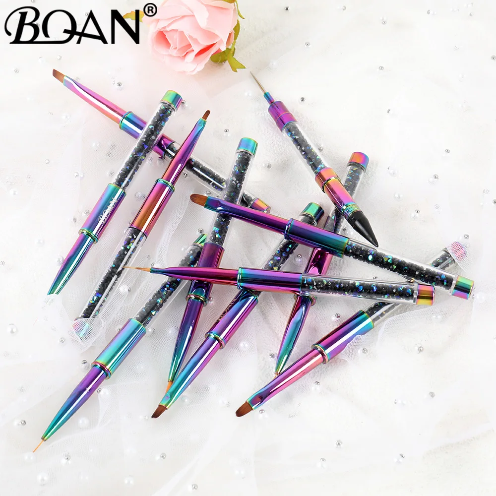 BQAN  Rainbow Liner Nail Brush Nail Art Brush Line Painting Brushes Crystal Acrylic Thin Liner Drawing Pen Manicure Tools UV Gel 4