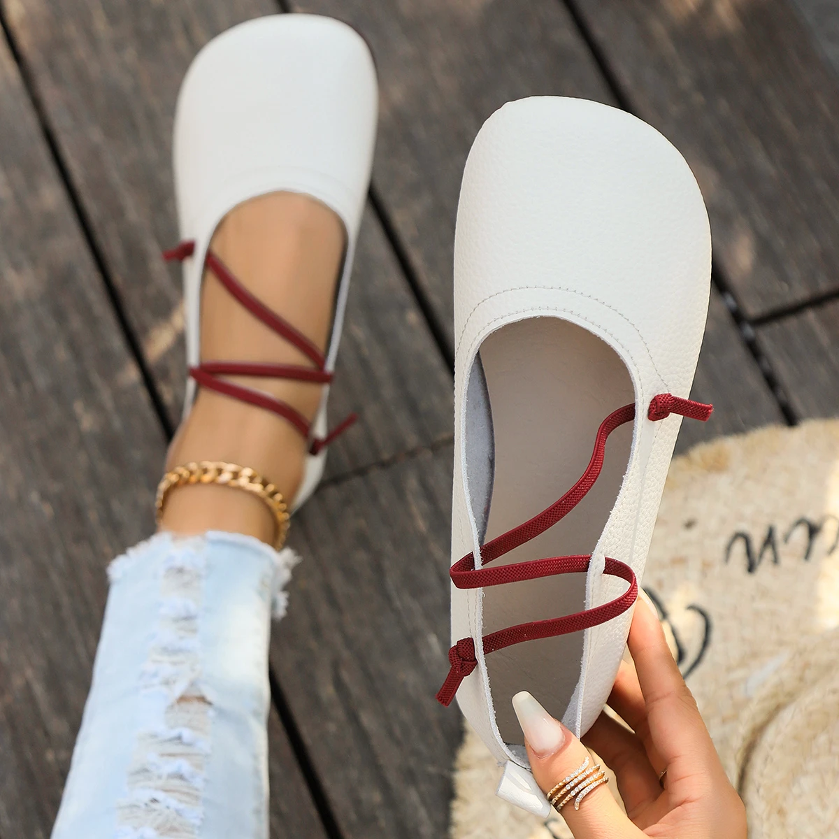 New Casual Flat Single Shoes Brand Designer Woman Square Toe Japanned Leather Flats Vintage Narrow Band Loafers Luxury Shoes 4