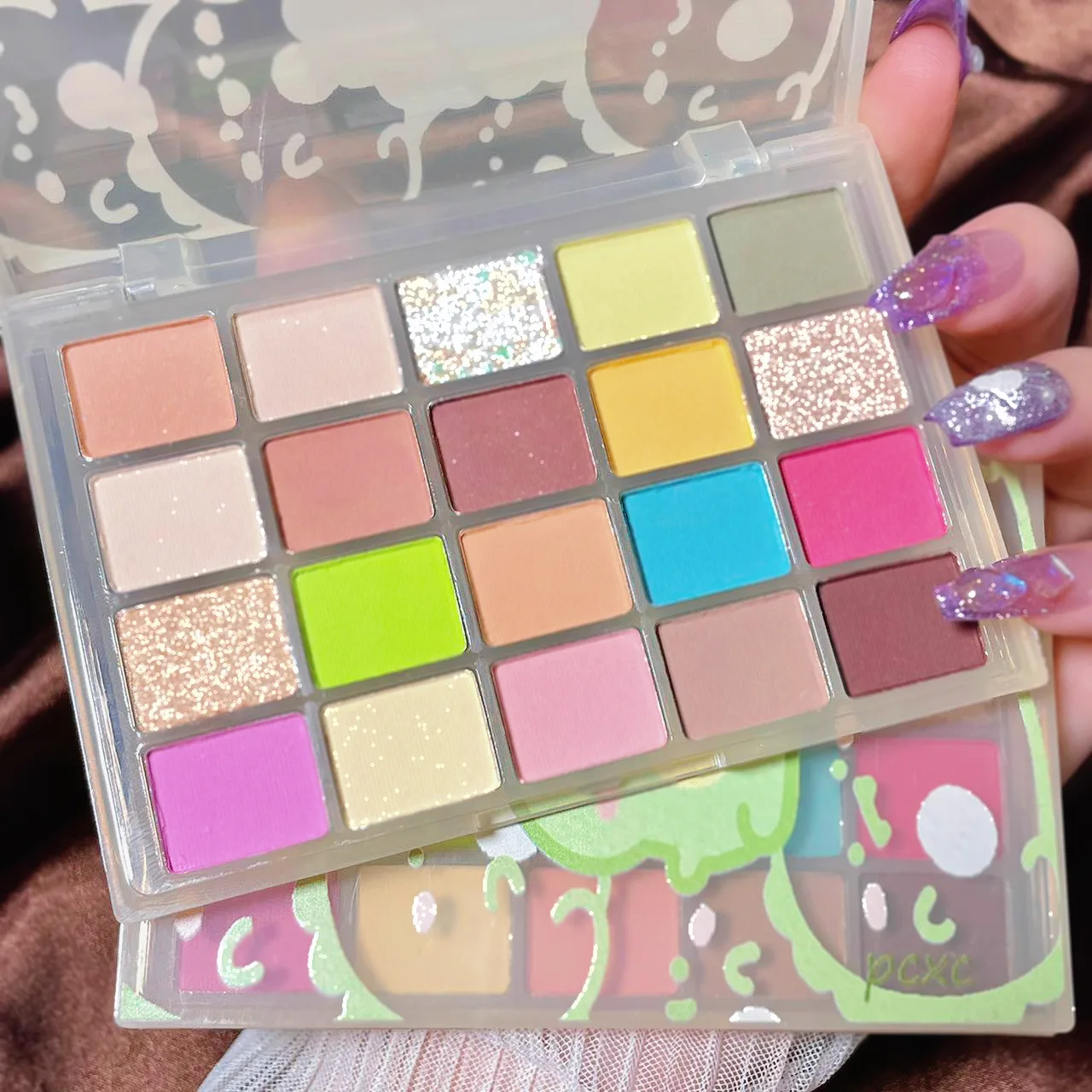 20 Colors Glitter Eyeshadow Palette Pearlescent Matte Earth Color Green Purple Eye Shadows Palette Waterproof Makeup Cosmetics