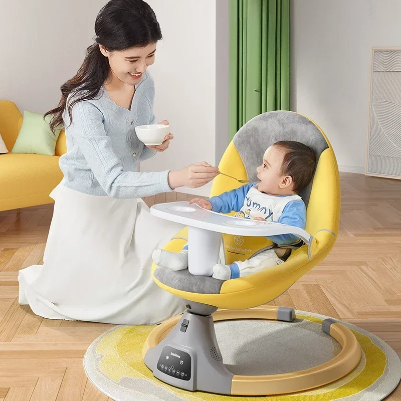 Lettino a dondolo per bambini, sedia a dondolo per bambini, sedia lenitiva, lettino a dondolo con culla elettrica per bambini, ausilio per il sonno del neonato - immagine 2