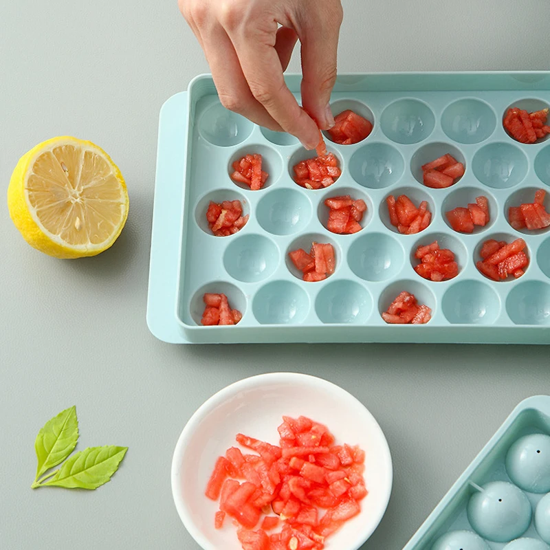 Ice Mold 33 Ice Boll Hockey PP Mold Frozen Whiskey Ball Popsicle Ice Cube Tray Box Lollipop Making Gifts Kitchen Tools Accessories