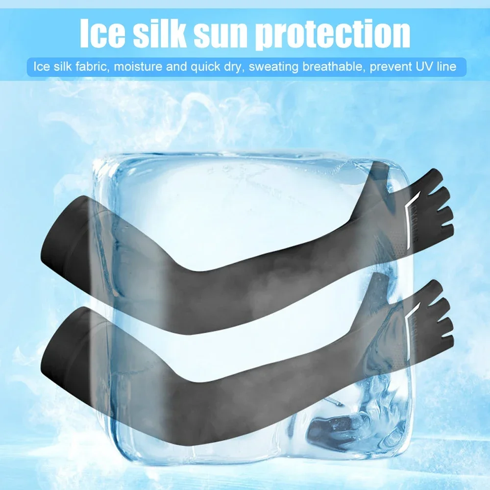 Unisex Cooling UPF 50 Arm Sleeves Cycling Running UV Sun Protection Outdoor Nylon Cool Arm Sleeves Tattoo Cover Up 1 Pair