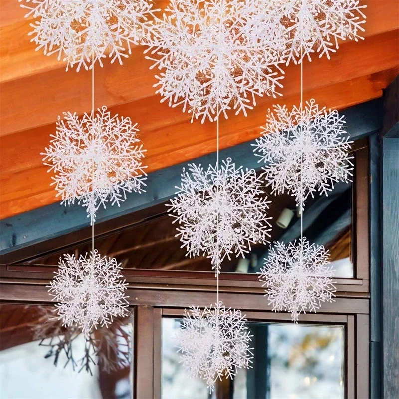 30 Pieces Festive Snowflake Ornaments Christmas Tree and Wedding Decorations Home Holiday Decoration Christmas Ornaments Winter Snow Decoration