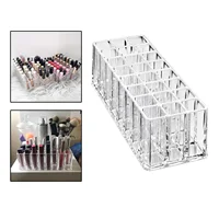 24 Slots Makeup Organizer Lipstick Holder Display Case Clear Lipstick Organizer Makeup Brush Holder Drawer Vanity Bathroom 1