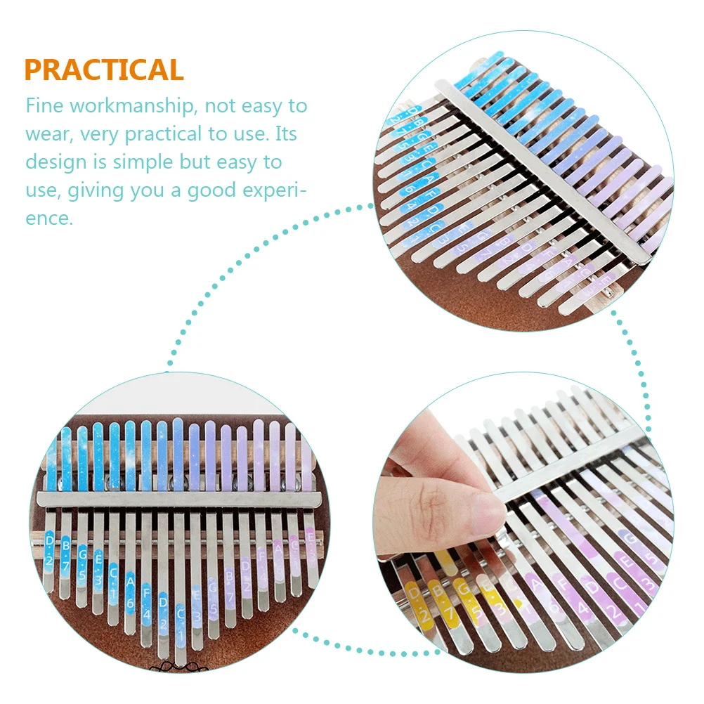 4 Pcs Stickers Kalimba Piano Thumb Decal Mini Note Keyboard Gift Lover Thumbs Learning