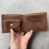 Retro Genuine Leather Mens Wallet with Coin Pocket Zipper Italian Leather Wallets Mens 3