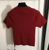 Women S Jacquard Knitted Top Short Sleeve Basic Solid Color Round Neck Slim Fit Top European.jpg