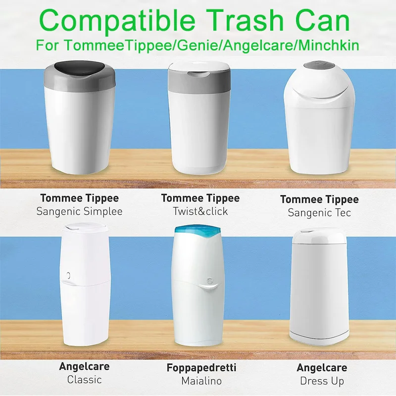 1/5/10Pcs Green Diaper Pail Baby Refills Bags For Angelcare Trash