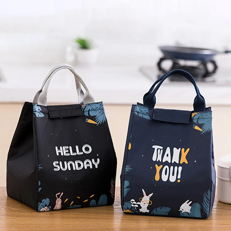 Cooler Lunch Bag Fashion Multicolor Bags Women Waterproof Hand Pack Thermal Breakfast Box Portable Picnic Travel