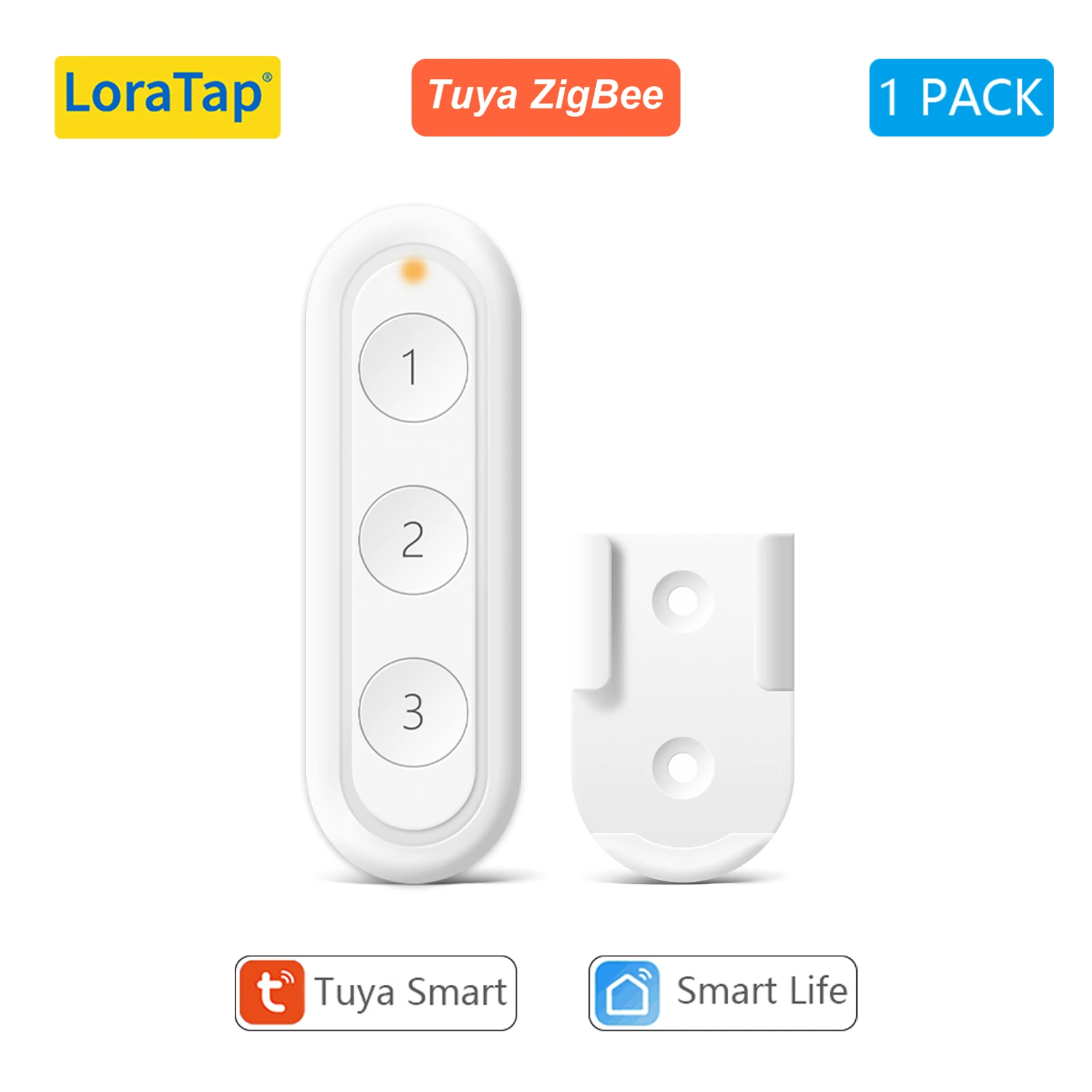 LoraTap Tuya Smart Life Wireless Scene Switch 3 Gang Remote Intelligent Device Linkage Control Home Assistant Support