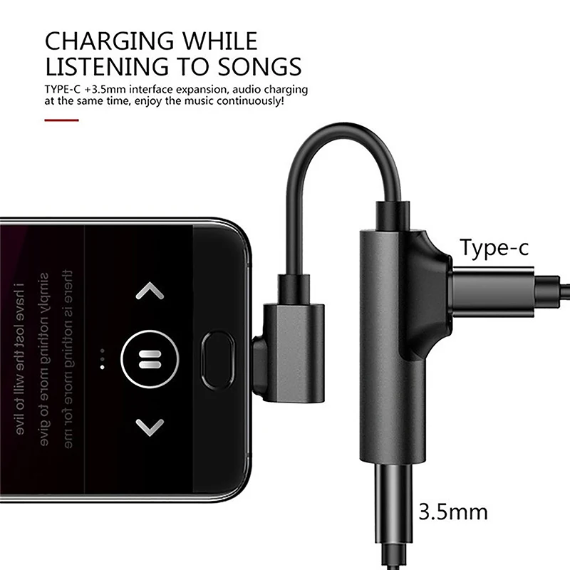 USB C DAC Adapter type c to 3.5mm adapter,usb to 3.5mm adapter,type c aux adapter,audio earphone converter,type c to aux adapter,3.5mm audio adapter,audio headphone adapter 2 In 1 Type C To 3.5 Earphone for Xiaomi