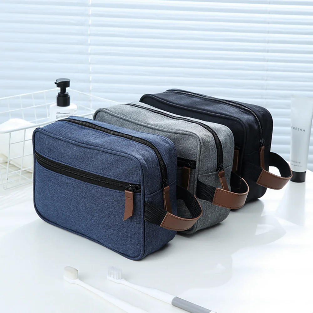 Travel Business Toiletry Bag Men Portable Cosmetic Bag Brushes Tools Storage Bag Double-Layer Large Capacity Toiletry Organizer