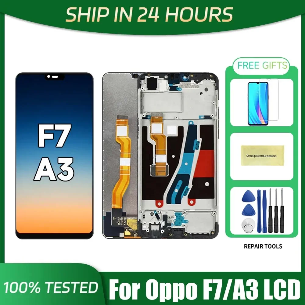 

Оригинальный дисплей 6,23 дюйма для OPPO F7 LCD CPH1819, быстрая замена для OPPO A3 PADM00 LCD с рамкой