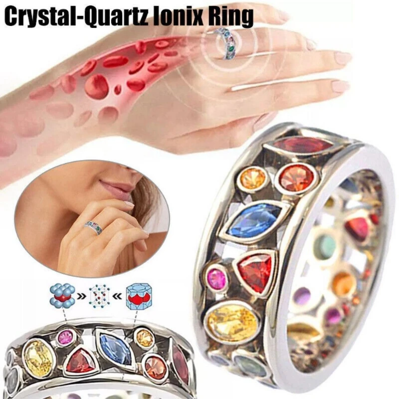 New Colorful Therapy Ring Torina Crystal Quartz Ionix Ring