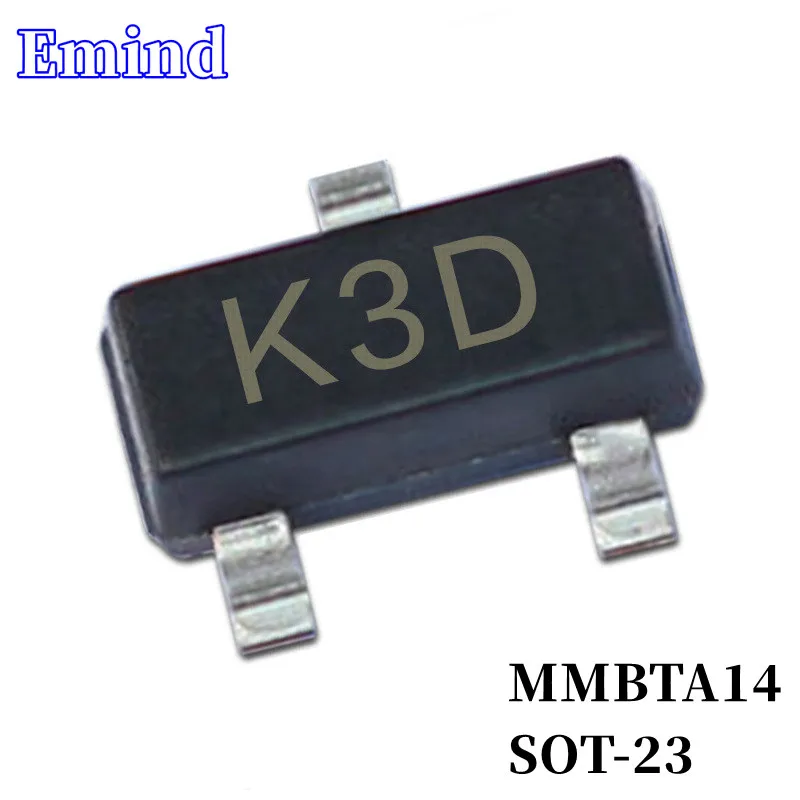 

200/500/1000/2000/3000Pcs MMBTA14 SMD Transistor SOT-23 Footprint K3D Silkscreen NPN Type 30V/300mA Bipolar Amplifier Transistor