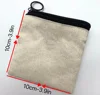 10pcs Sublimation Linen Fabric 3D 10cm x 10cm Sublimation Small Cute Coin Pouch Blanks with Zipper for HTV/DTF Printing Bulk 2