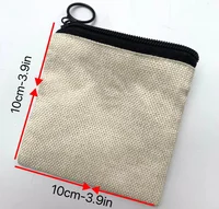 10pcs Sublimation Linen Fabric 3D 10cm x 10cm Sublimation Small Cute Coin Pouch Blanks with Zipper for HTV/DTF Printing Bulk 2