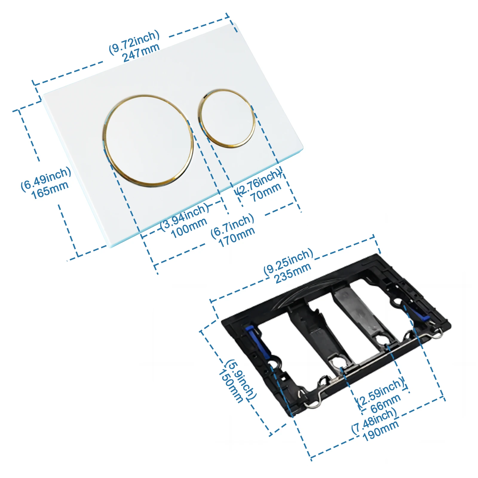Toilet Flush Button Toilet Water Tank Valve Flushing Plate Set For Geberit