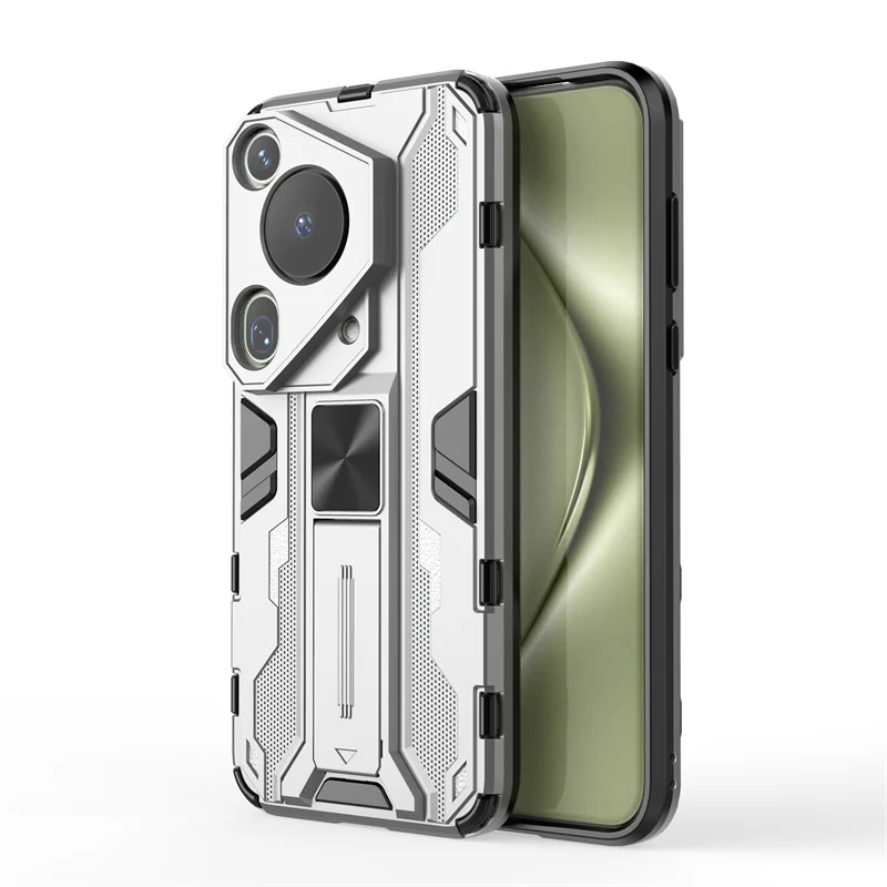 Shockproof Armor Phone Case with Camera Lens Protection and Stand Holder